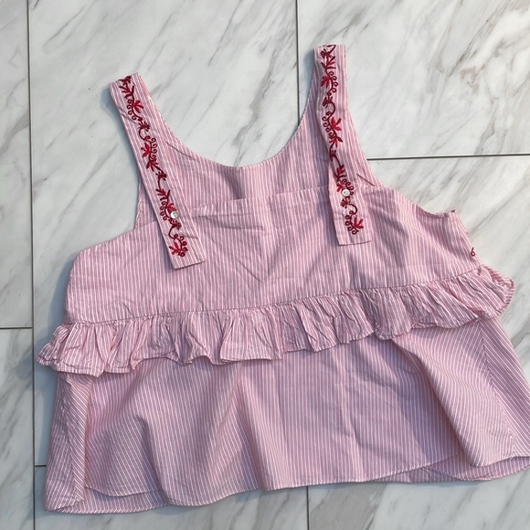 Pink Embroidered Ruffle Top - Picture 4 of 4